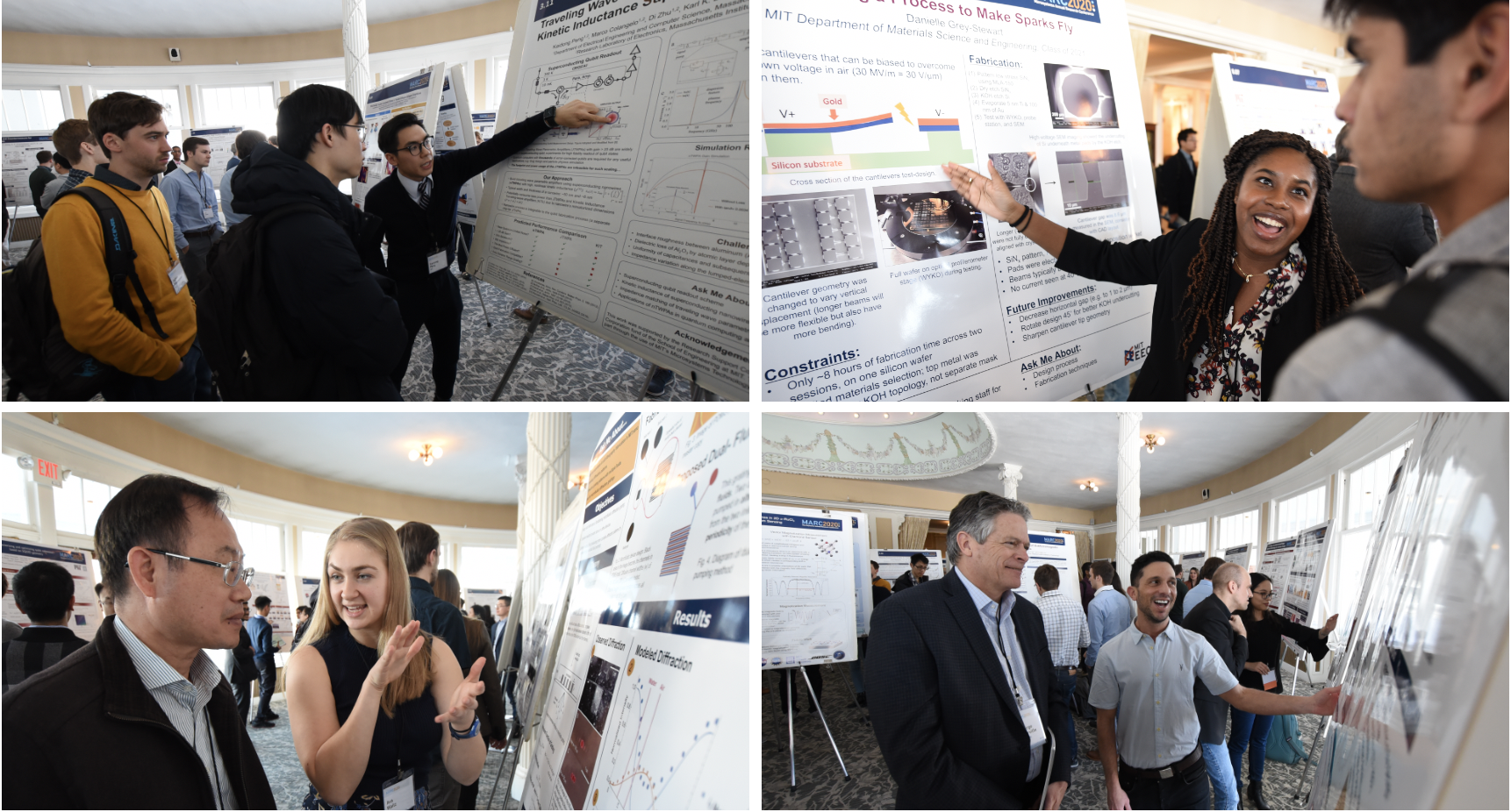 Students presenting at the poster session.